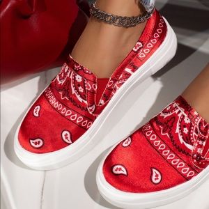 Red Bandana Slip on sneak…